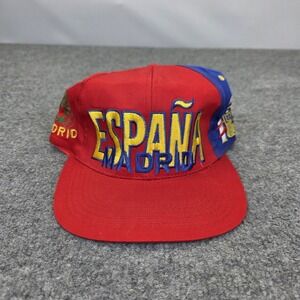 VTG Espana Madrid 100% Cotton Snapback Hat Cap Bright Retro Crest Men's Futbol